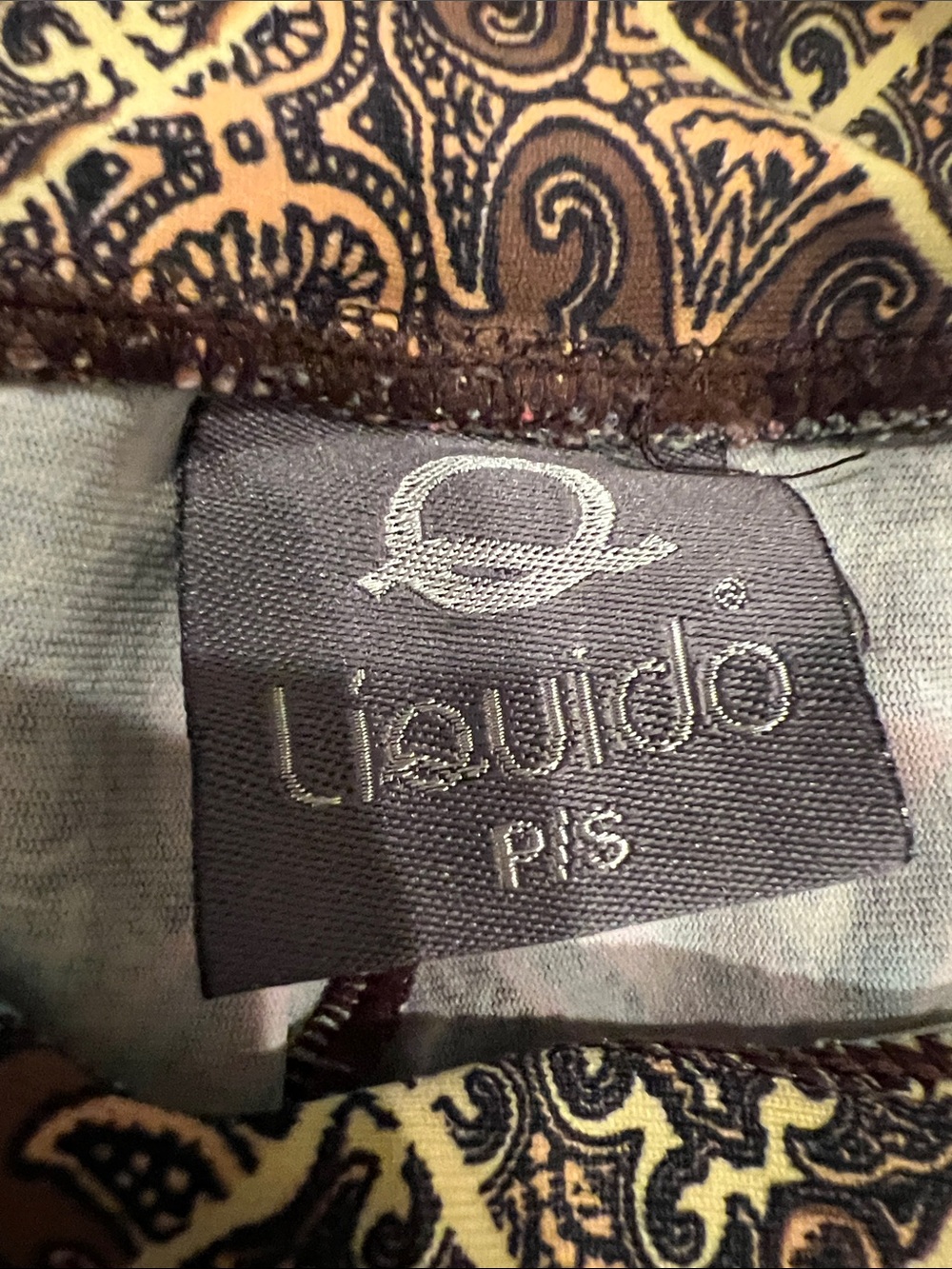 FREE w/purchase Liquido Teal Pink Brown Medallion Print Leggings - Picture 4 of 4